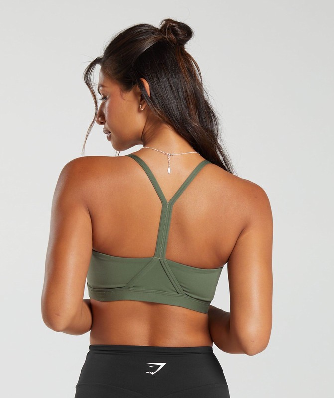 Gymshark V Neck Sports Bra Sport BH Dames Olijfgroen | CINH80367