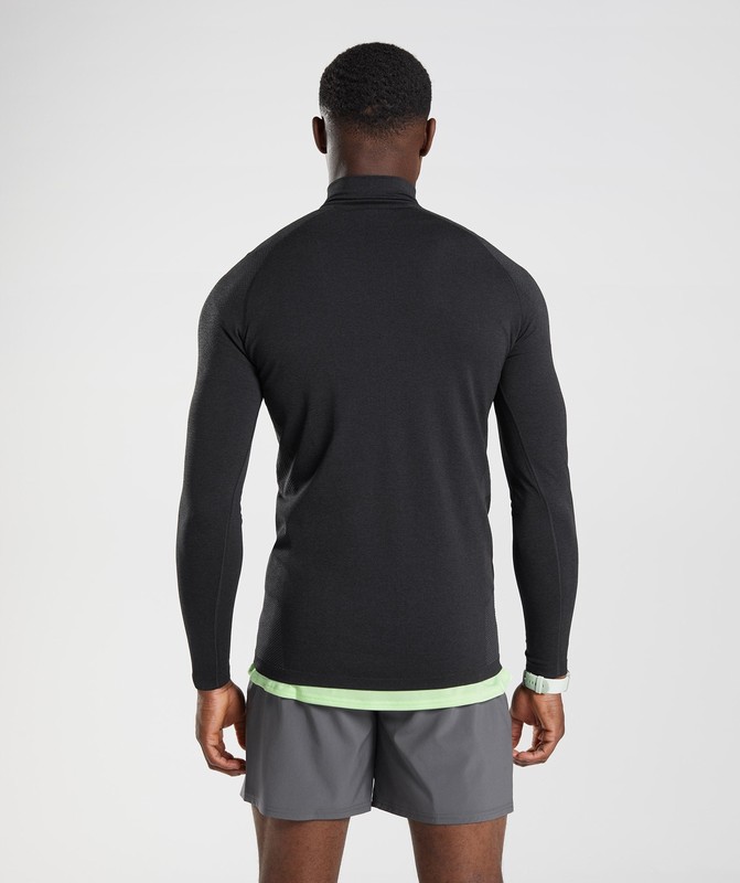 Gymshark Vital Seamless 1/4 Zip Pullover Heren Zwart Grijs | WELY40956