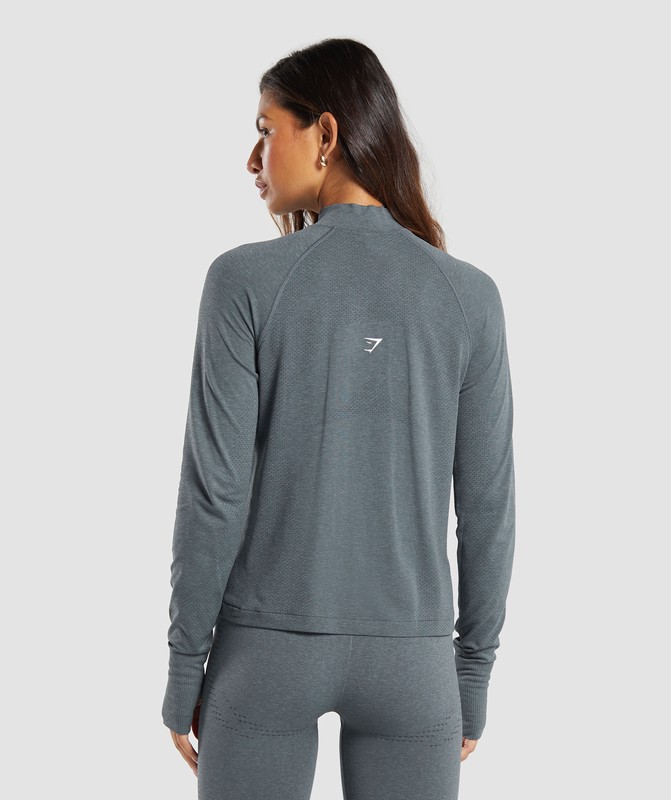 Gymshark Vital Seamless 1/4 Zip Pullover Pullover Dames Grijs | YXGF54290