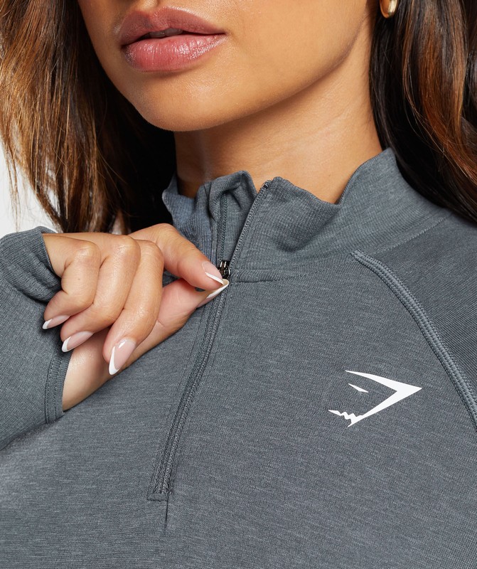 Gymshark Vital Seamless 1/4 Zip Pullover Pullover Dames Grijs | YXGF54290