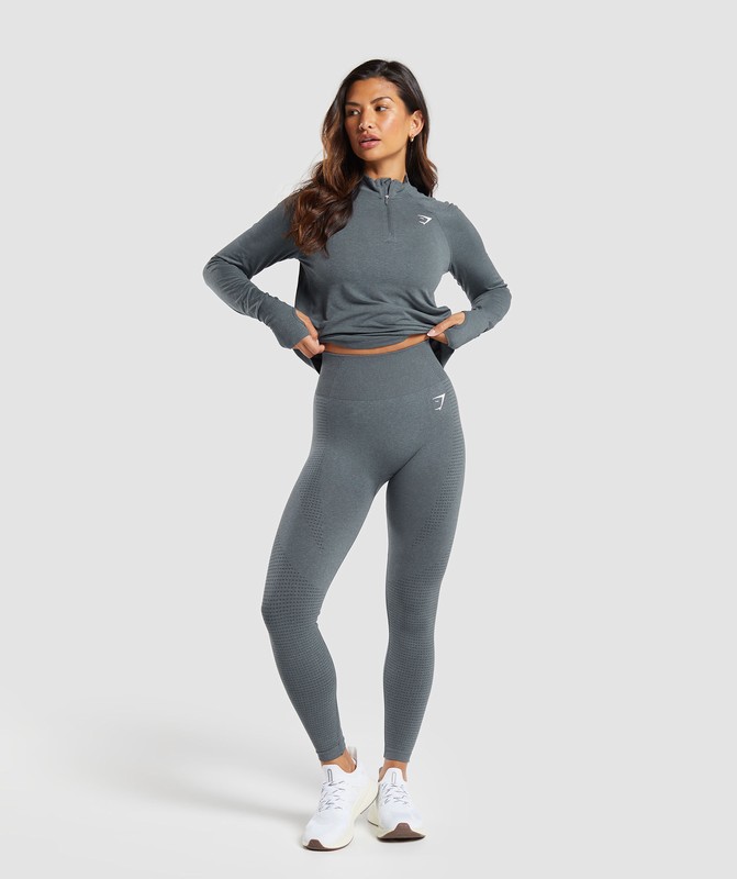 Gymshark Vital Seamless 1/4 Zip Pullover Pullover Dames Grijs | YXGF54290