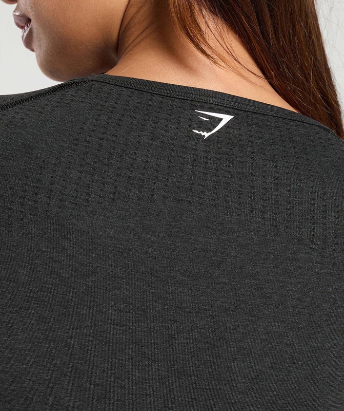 Gymshark Vital Seamless 2.0 Long Sleeve Top Top Dames Zwart | BISP30289