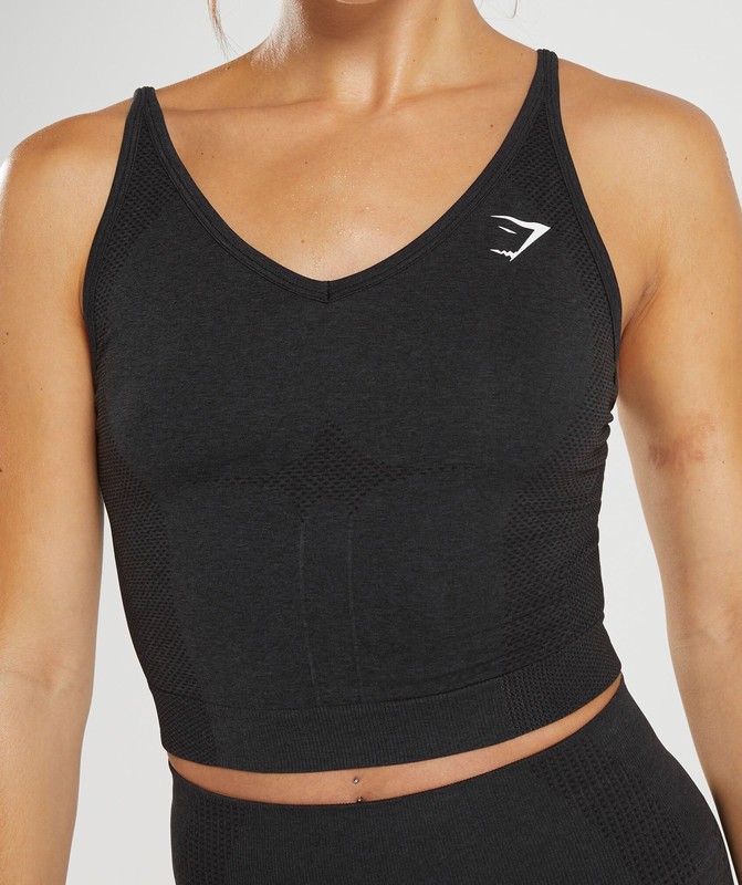 Gymshark Vital Seamless 2.0 Midi Tank Tanktop Dames Zwart | VAPY02154