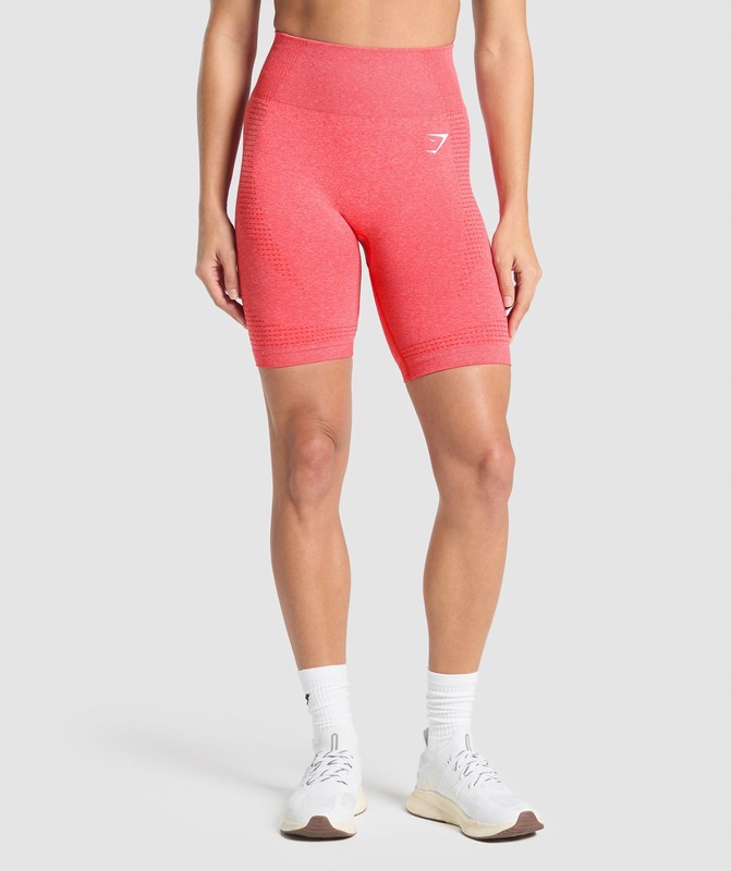 Gymshark Vital Seamless 7 Inch Shorts Korte Broek Dames Koraal Rood | AMVL81309