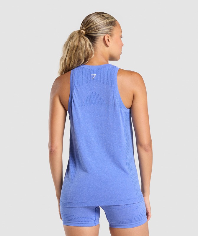 Gymshark Vital Seamless Light Tank Tanktop Dames Blauw | XVYH45182