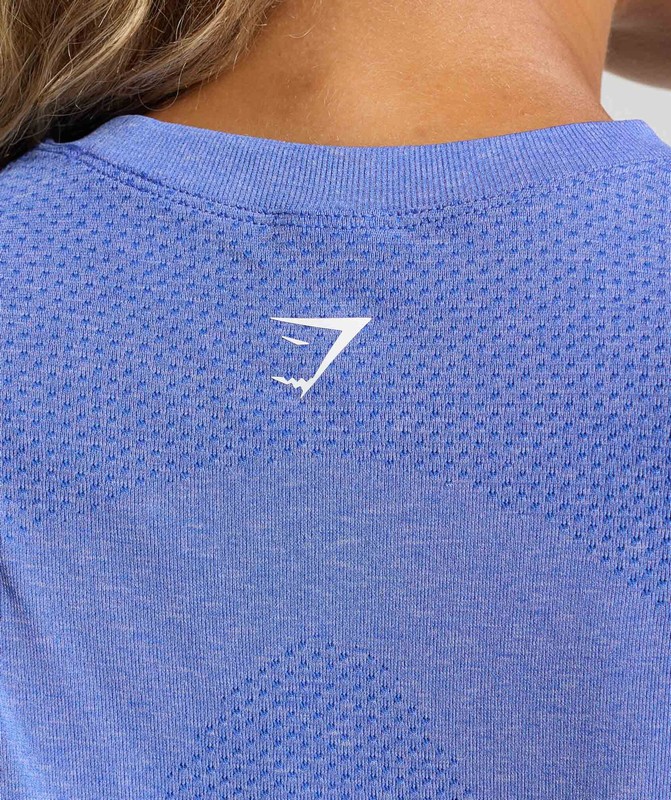 Gymshark Vital Seamless Light Tank Tanktop Dames Blauw | XVYH45182