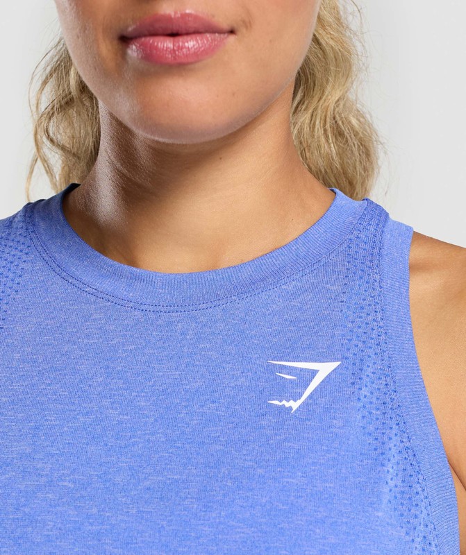 Gymshark Vital Seamless Light Tank Tanktop Dames Blauw | XVYH45182