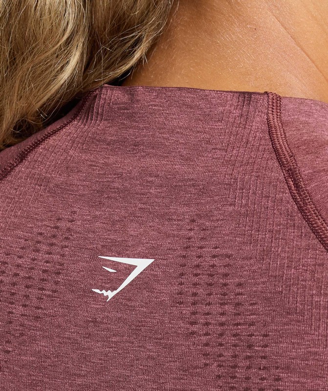 Gymshark Vital Seamless Midi Zip Pullover Pullover Dames Bordeaux Roze | BOGI39704