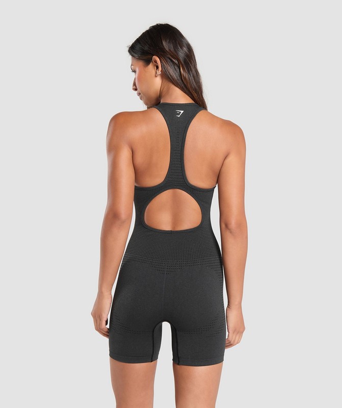 Gymshark Vital Seamless Short Bodysuit Bodysuit Dames Zwart | ZSWM31867