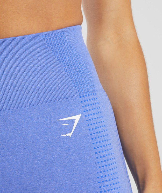 Gymshark Vital Seamless Shorts Korte Broek Dames Blauw | CDEG49726