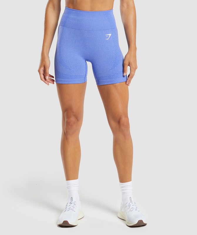 Gymshark Vital Seamless Shorts Korte Broek Dames Blauw | CDEG49726