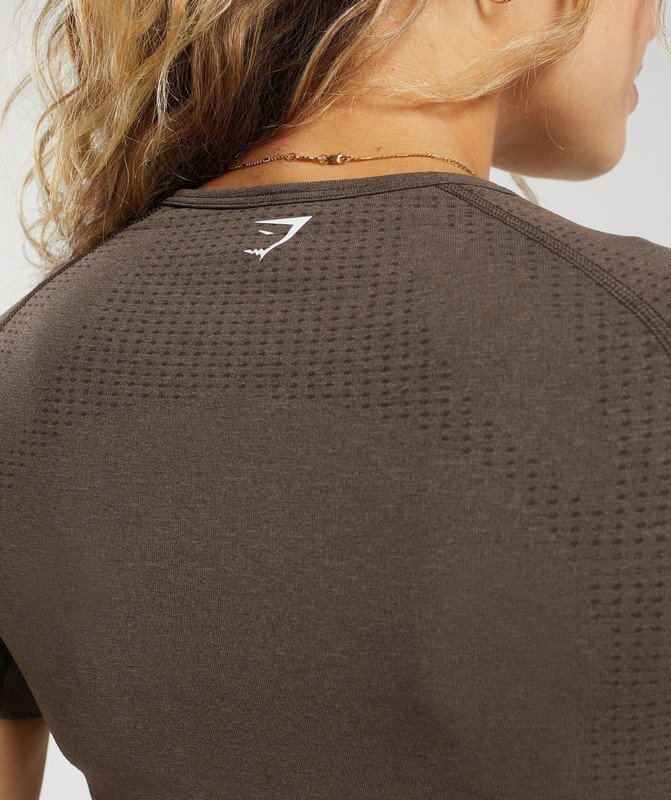 Gymshark Vital Seamless T-Shirt T-Shirt Dames Bruin | WQDM91682