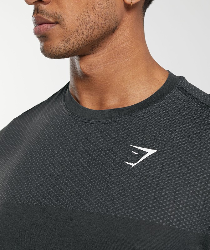 Gymshark Vital Seamless T-Shirt T-Shirt Heren Zwart Grijs | EGAR69587