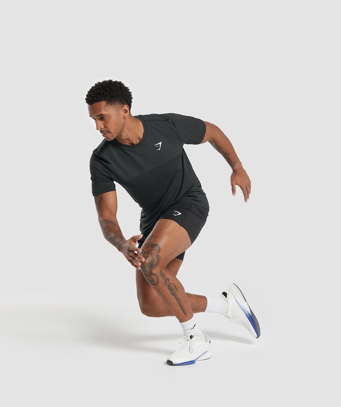 Gymshark Vital Seamless T-Shirt T-Shirt Heren Zwart Grijs | EGAR69587