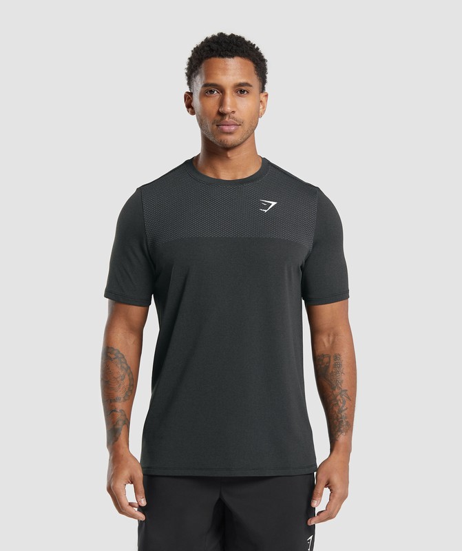 Gymshark Vital Seamless T-Shirt T-Shirt Heren Zwart Grijs | EGAR69587