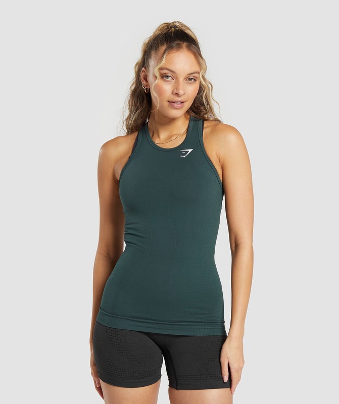 Gymshark Vital Seamless Tank Tanktop Dames Groen | VGBY06319