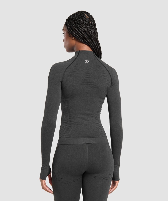 Gymshark Vital Seamless Tight Tracktop Top Dames Zwart | UEWA24970