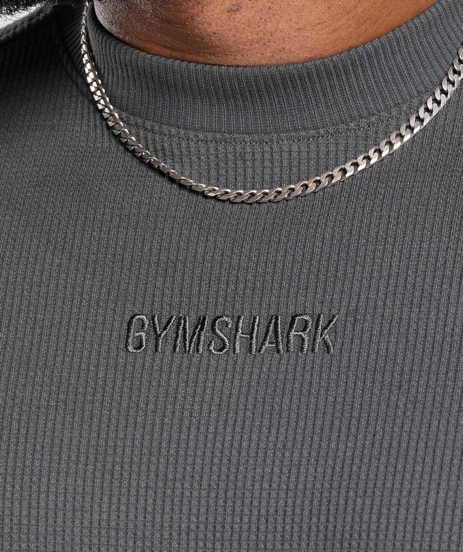 Gymshark Waffle Oversized T-Shirt T-Shirt Heren Grijs | OALE54831