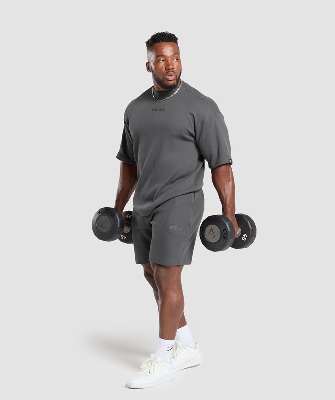 Gymshark Waffle Oversized T-Shirt T-Shirt Heren Grijs | OALE54831