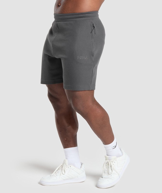 Gymshark Waffle Shorts Korte Broek Heren Grijs | APTJ08135