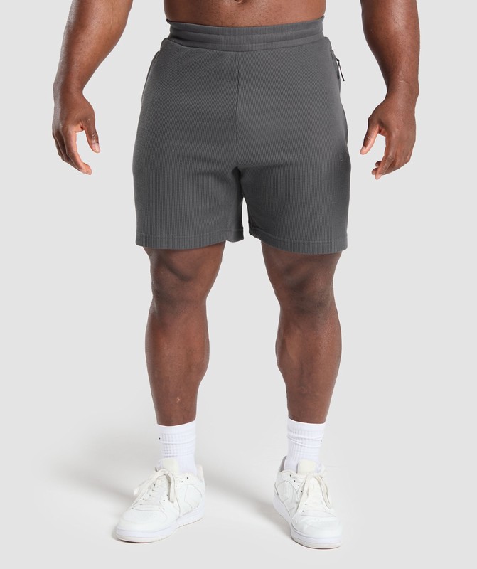Gymshark Waffle Shorts Korte Broek Heren Grijs | APTJ08135