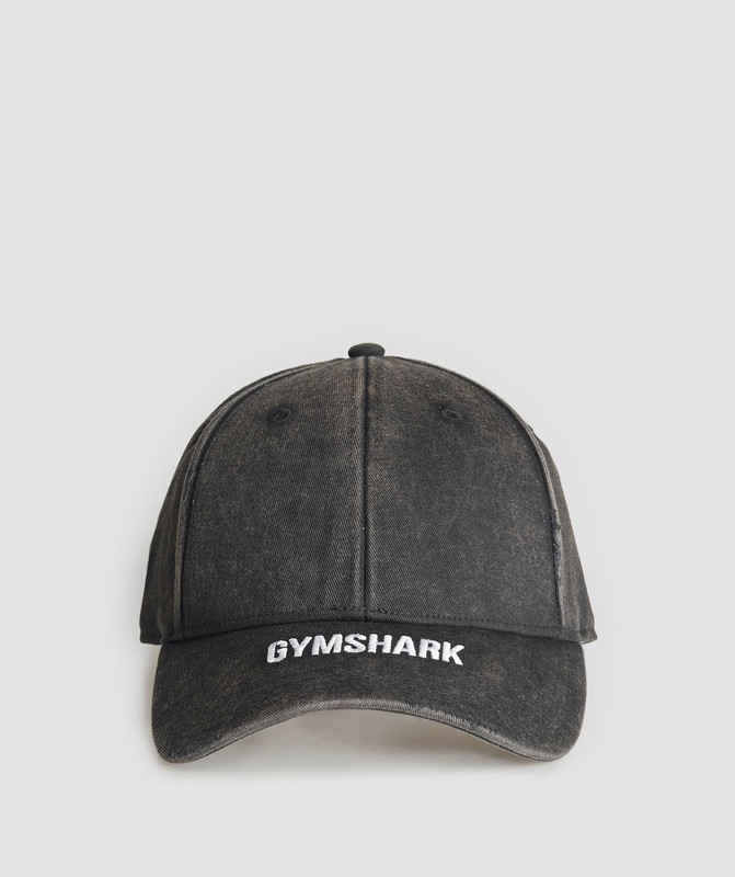 Gymshark Washed Cap Pet Dames Zwart | RMYW03872