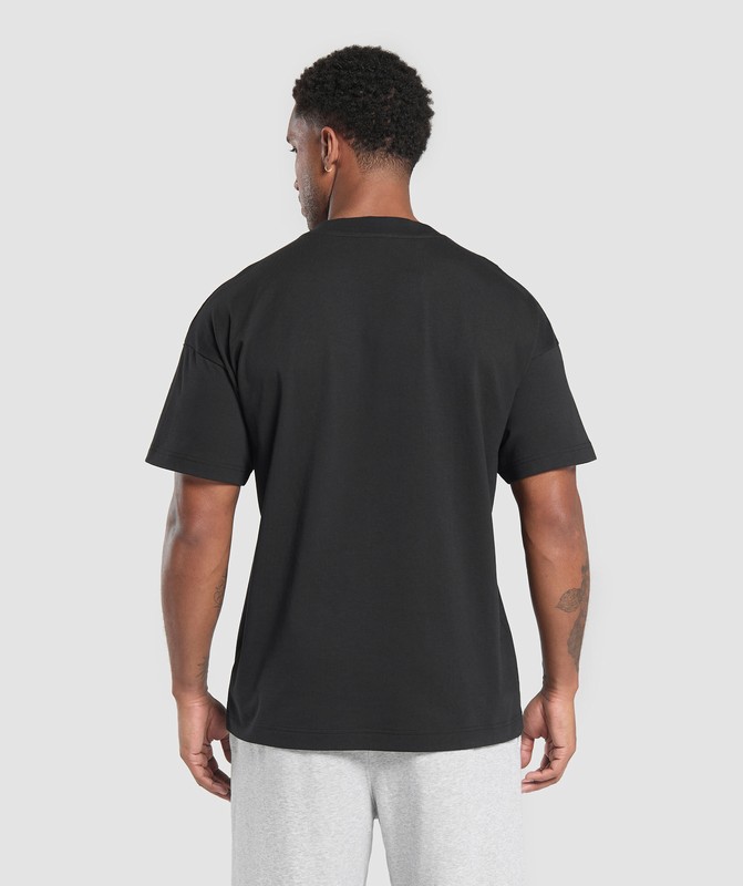 Gymshark We Do Gym Graphic Oversized T-Shirt T-Shirt Heren Zwart | IXZY21503