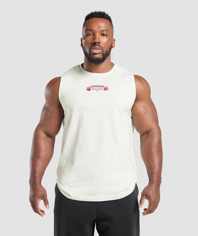Gymshark Workout Gear Tank Tanktop Heren Wit | GDHV78901