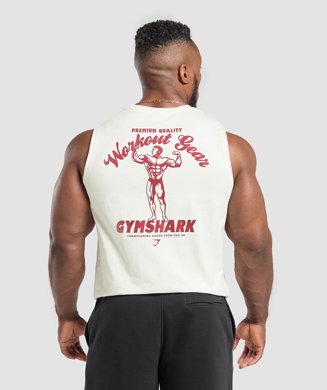 Gymshark Workout Gear Tank Tanktop Heren Wit | GDHV78901