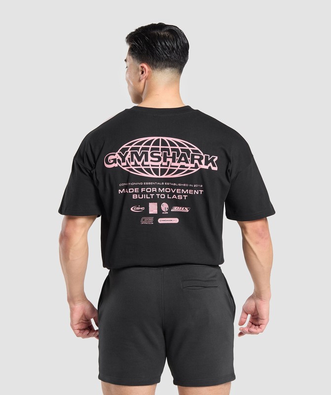 Gymshark Worldwide T-Shirt T-Shirt Heren Zwart | LYDC30145