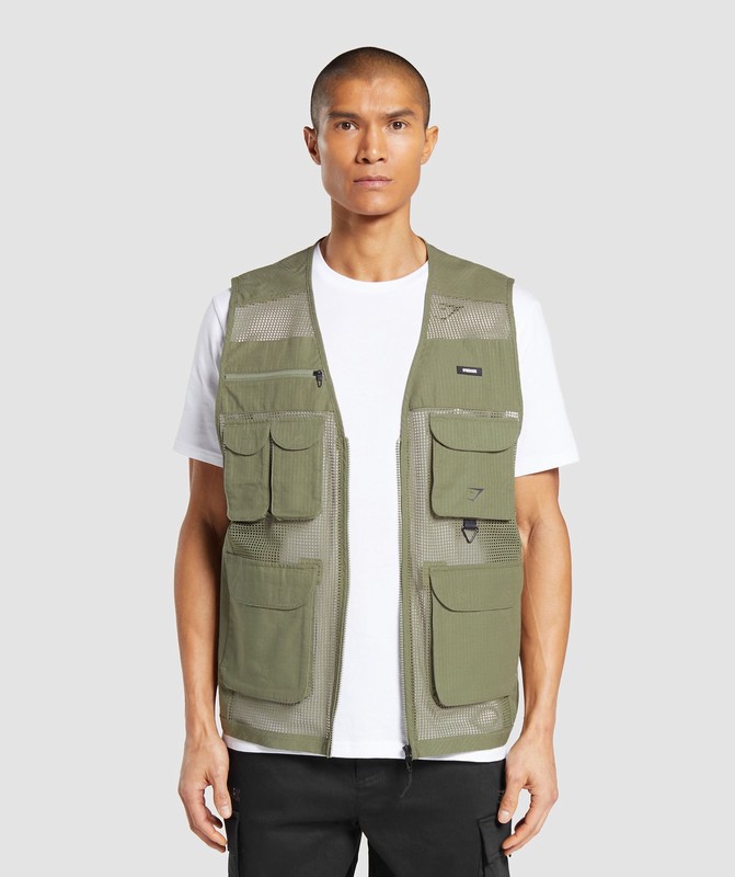 Gymshark Woven Gilet Vest Heren Groen | HATD12958