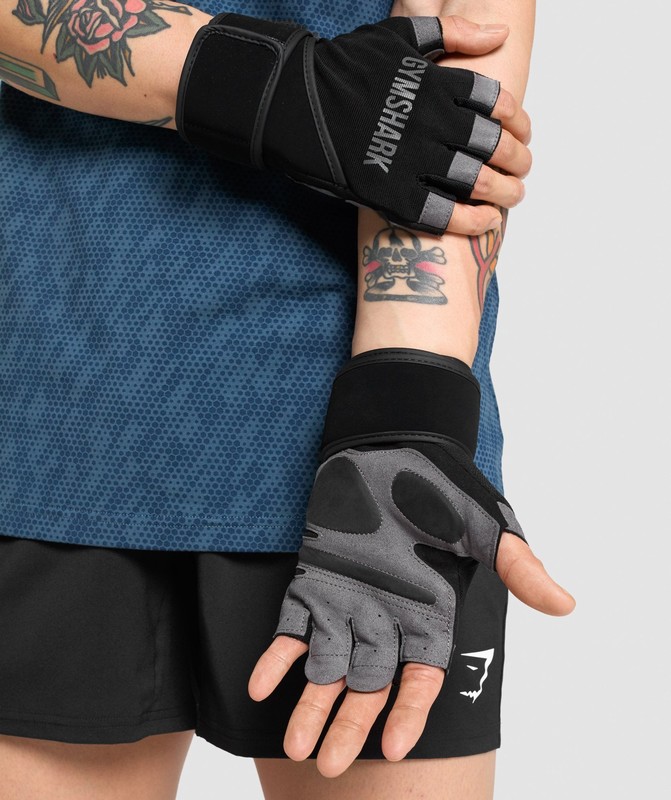 Gymshark Wrap Lifting Gloves Handschoenen Dames Zwart | SJOV91708
