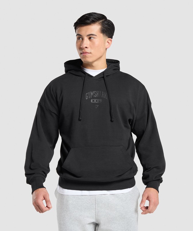 Gymshark XXL Graphic Hoodie Hoodie Heren Zwart | RFMI41859