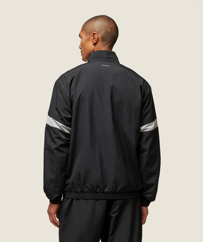Gymshark everywear Coaches Track Jacket Jas Heren Zwart Grijs | BOVJ12895