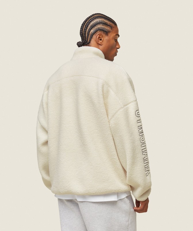 Gymshark everywear Half Zip Sherpa Jacket Jas Heren Wit | BLVP03654